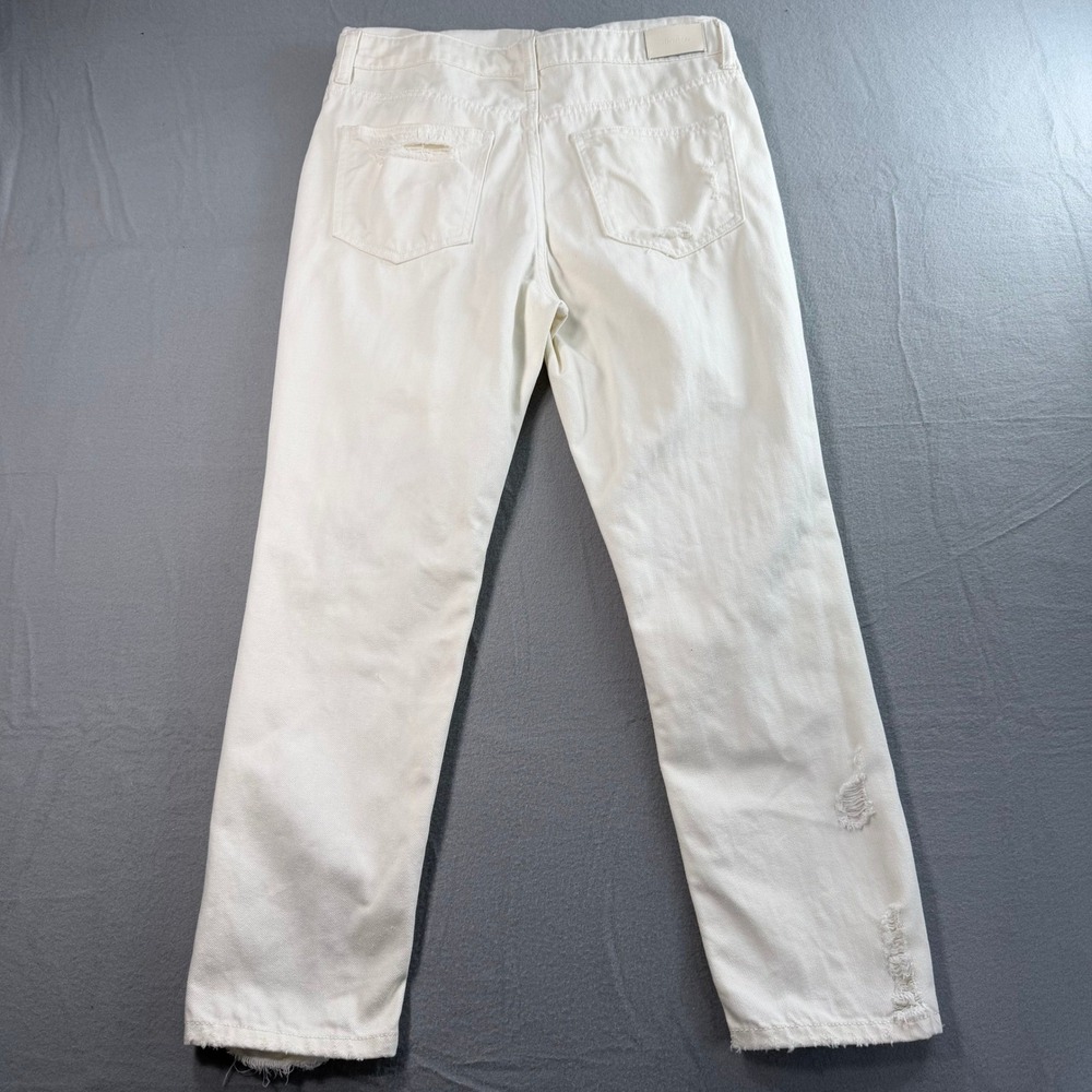 White Summer Distressed Denim Overalls Womens XS Boho Casual Coastal Clean Girl - Picture 9 of 13